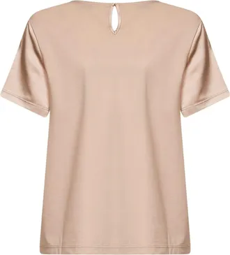 Max Mara Womens Crewneck T-Shirt Wkdgilbert Blush Satin Pink Polyester Sweater