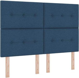 vidaXL Cama Tipo Box Spring Con Colch&oacute;n Azul 140 X 190 Cm Tela Vidaxl