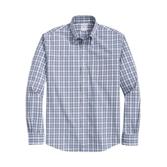 Brooks Brothers Aqua Tartan Regular Fit Katoen Poplin Vrijdag Sport Shirt - Heren - Casual Overhemden - Veelkleurig - XS - Katoen - Overhemden