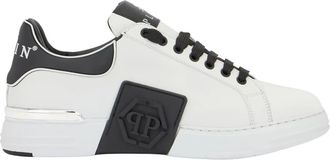 Philipp Plein Schoenen, unisex, Wit, 41 EU, Leer, Phantom Kick$ Lo-Top Sneakers