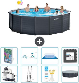 Intex Piscina Graphite Panel Redonda - 478x124 Cm - 9-piezas S565