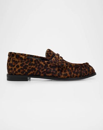 Rag & Bone Lexi Leopard Calf Hair Penny Loafers