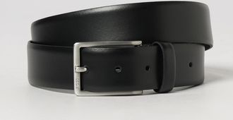 HUGO BOSS Smooth Leather Belt with Pin Buckle and Engraved Logo