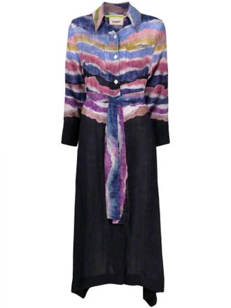 Chufy Womens Ella Silk Shirt Dress In Kaia Navy