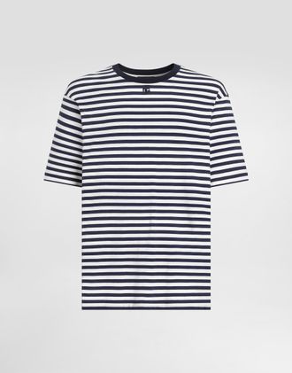 Dolce & Gabbana Striped Jersey T-shirt - Man T-shirts And Polos Multicolor 46