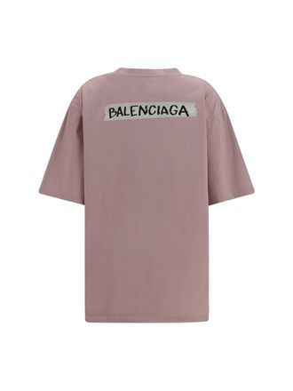 Balenciaga Logo-Print T-Shirt - Pink