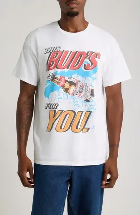 Junk Food This Buds For You Cotton Graphic T-Shirt in White at Nordstrom, Size Xx-Large