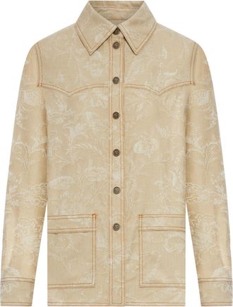 Etro JACQUARD OVERSHIRT WITH TONE-ON-TONE FLORAL PATTERN - Etro - Woman
