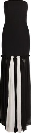 Nensi Dojaka Colour-blocked Stretch-crepe Maxi Dress - Black And White - 38 (UK6 / XS)