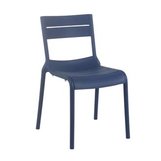 Oviala Silla de patio de pl&aacute;stico azul Pac&iacute;fico