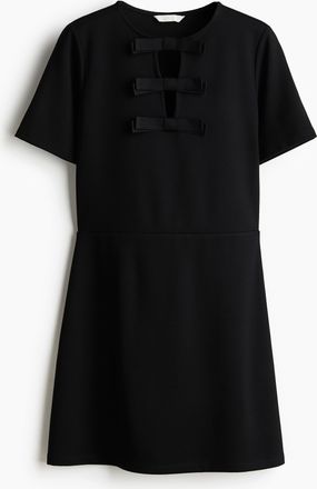 H&M Jerseykleid mit Schleifen - Schwarz