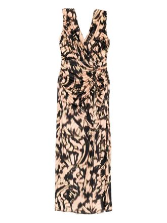 Amsale printed satin dress - Orange
