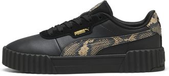 Puma Womens Carina Sneaker, 3.0 Snake Black-Gold, 4 UK