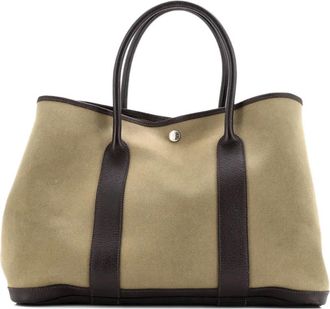 Herm&egrave;s Garden Party Toile and Leather 36 tote bag - Bruin