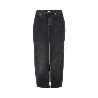 Haikure Denim midi skirt with front zip Woman 26