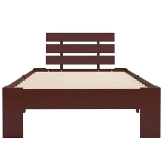 Berkfield Home Modern Bed Frame Dark Brown Solid Pine Wood 90x200 cm