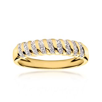 Ross-Simons Lab-Grown Diamond Striped Ring in 18kt Gold Over Sterling