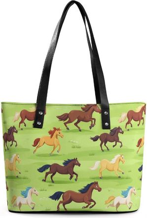 Generic Running Wild Horses Tote Bags for Women Cute Shoulder Purses Handbags
