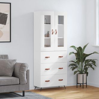 Berkfield Home Highboard White 69.5x34x180 cm Engineered Wood