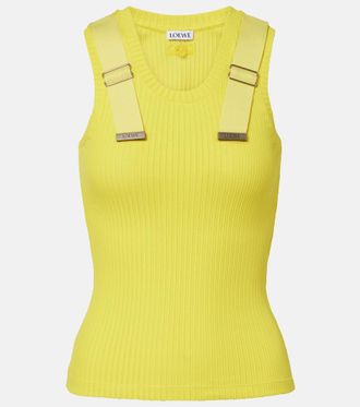 Loewe Ribbed-knit cotton-blend tank top