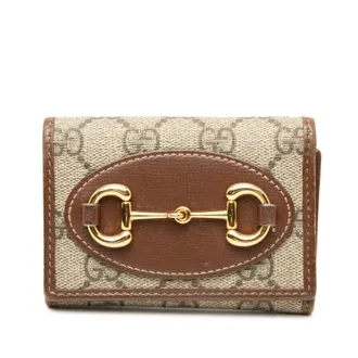 Gucci Pre-owned Gucci GG Supreme Horsebit 1955 Trifold Wallet Ladies P2MZYR6TY6VX41YT