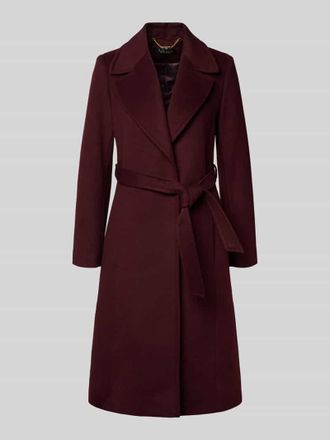 Lauren Ralph Lauren Mantel mit Reverskragen und Bindeg&uuml;rtel in Bordeaux, Gr&ouml;&szlig;e 46