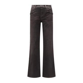 Gucci Flared Cotton Denim Pants with Horsebit - Heren - Jeans - Bruin - Maat: W32 Denim