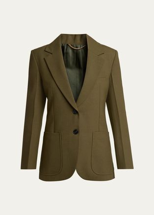 Victoria Beckham Katherine Patch Pocket Wool Single-Breasted Jacket