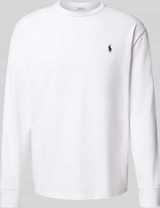 Polo Ralph Lauren Classic Fit Longsleeve mit Label-Stitching in Weiss, Größe XXL