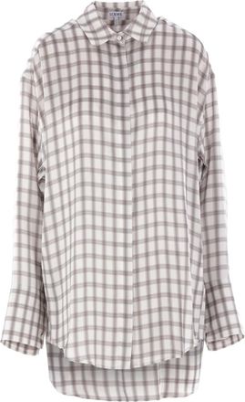 Loewe Gonna a quadri in seta - Bianco