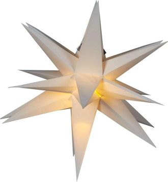 Beliani Beliani - Decoraci&oacute;n Navide&ntilde;a Led De Interior Estrella De Papel Hecha A Mano Blanco Crema Bhagirathi