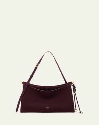 Alaia Le Click Large East-West Suede Shoulder Bag