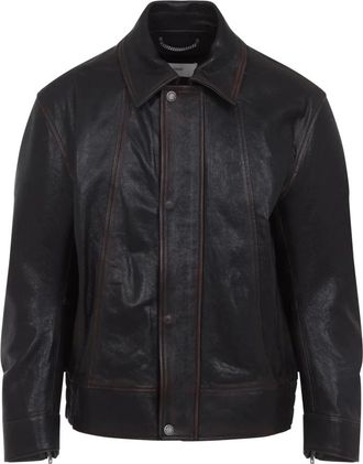 Golden Goose Prince Nappa Bomberjack - Heren - Leren en Su&egrave;de Jassen - Zwart - M - Katoen - Jassen