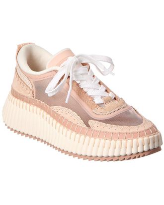 Chlo&eacute; Nama Nylon & Suede Platform Sneaker