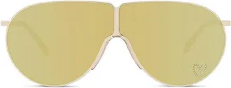 Stella McCartney Shield Frame with Brown Mirror Lens Sunglasses - Gold