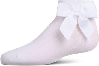 MeMoi Ribbed Bow Anklet Socks in White at Nordstrom, Size 6-12M