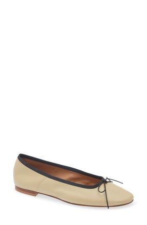 Mansur Gavriel Ballet Flat in Khaki/Black at Nordstrom, Size 11.5Us