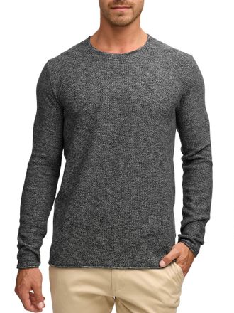 Indicode Rundhalspullover INDICODE Kristian, Herren, Gr. XXL, charcoal, Strick, Obermaterial: 100% Baumwolle, unifarben, regular fit normal, Rundhals, Pullover