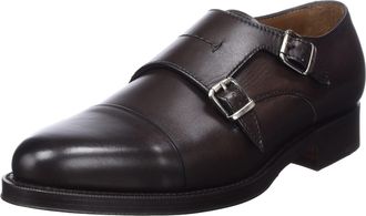 Lottusse Mens Premium Monk-Strap Loafer, Mocha, 12 UK