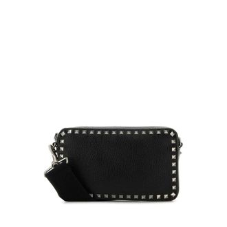Valentino Garavani Black Leather Rockstud Crossbody Bag