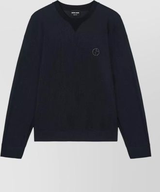 Giorgio Armani waffle knit sweatshirt long sleeves v neckline