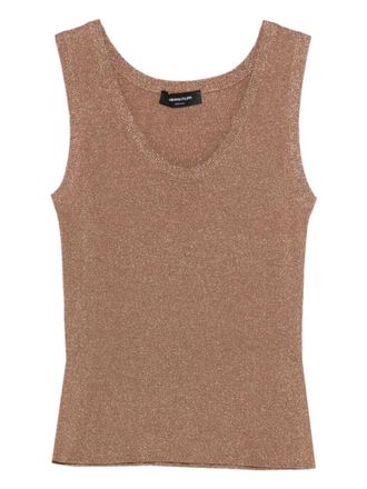 Fabiana Filippi Brown Scoop Neck Tank Top