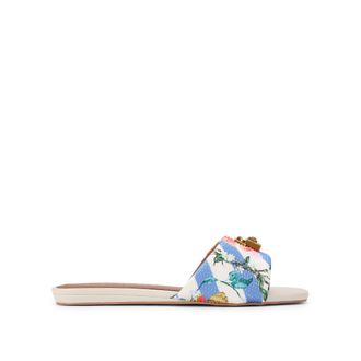 Kurt Geiger Womens Brixton Flat Sandal Sandals - White Fabric - Size UK 8