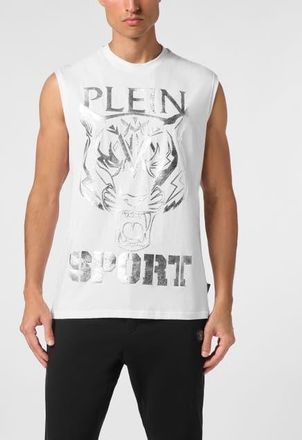 Plein Sport Tank Top Tiger Men in White/silver at Nordstrom, Size Xx-Large