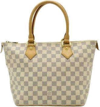 Louis Vuitton Pre-owned Handbags, female, Beige, Size: ONE SIZE Pre-owned Saleya PM Damier Azur Tote Bag