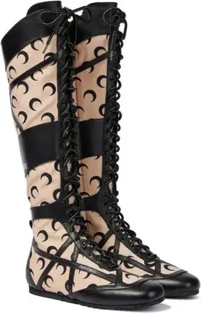 Jimmy Choo London Womens Kato x Marine Serre Knee-High Boots, Brand Size 34 ( US Size 4 )