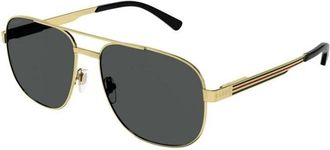 Gucci Institutional Logo Zonnebrillen - Heren - Zonnebrillen - Geel - 60 MM - Accessoires