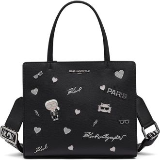 Karl Lagerfeld Maybelle Satchel in Black Shimmer at Nordstrom