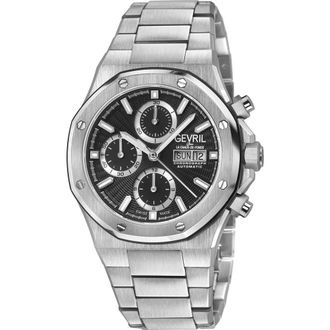 Gevril Group Kingsgate Chronograph Bracelet Watch, 42mm in Silver/black at Nordstrom Rack
