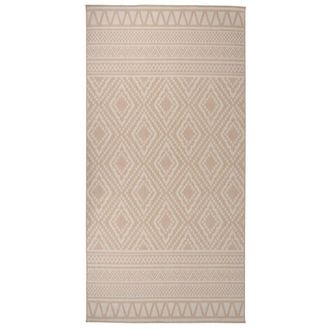 Berkfield Home Outdoor Flatweave Rug 100x200 cm Brown Stripes | Size: Medium